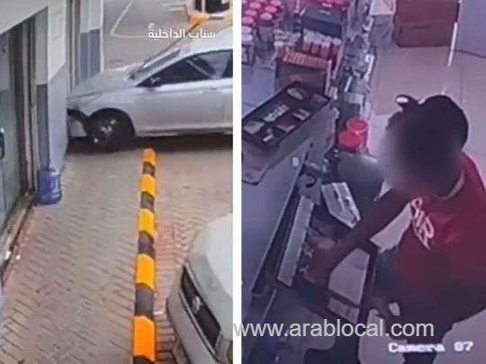 saudis-arrested-for-robbing-a-store-with-a-car-saudi