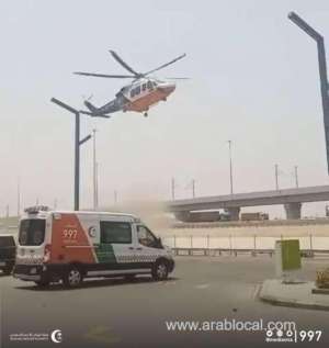 worker-airlifted-to-hospital-after-falling-from-3rd-floor-in-jeddah_UAE