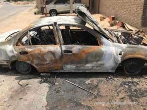 makkah-police-arrest-two-people-for-setting-a-woman’s-car-on-fire_UAE