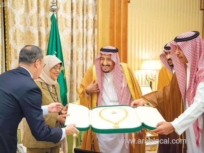 king-salman-on-received-singaporean-president-of-halimah-yacob-in-riyadh-saudi