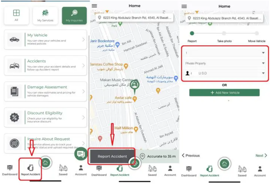 Procedure to claim insurance for car accident in KSA