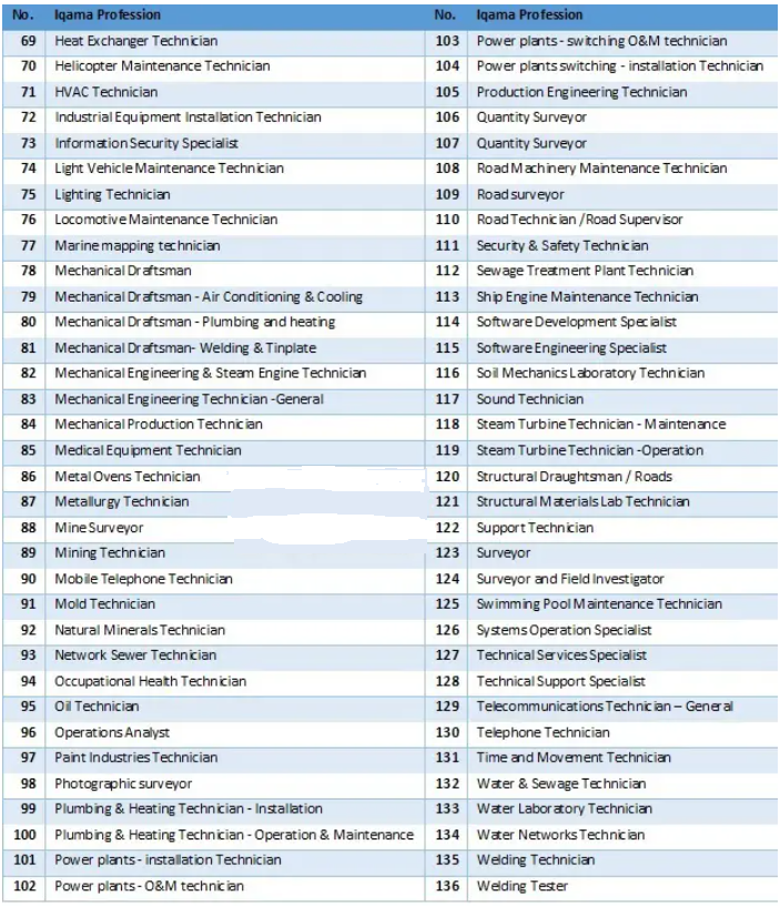 Technicians Specializing In 136 Specific Professions
