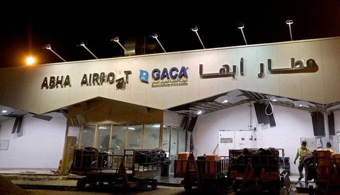Saudi Forces Shoot Down Houthi Drone Over Abha Airport, Injuring 12 People.