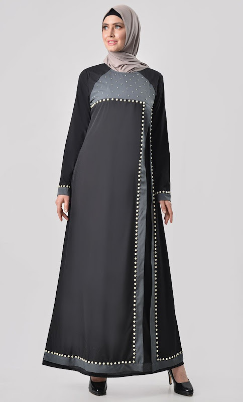 Floral beaded elegance Abaya
