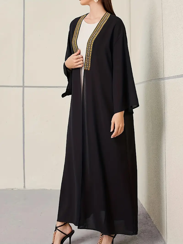 Gold-embroidered lapel